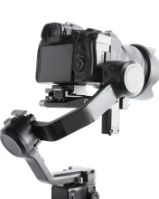 Gimbal stabilizer with camera isolated on white